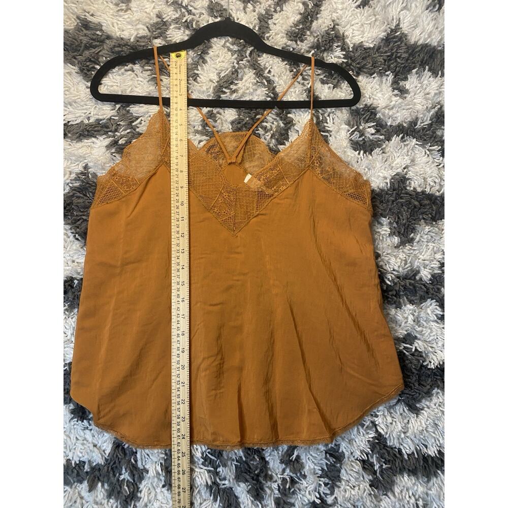 Lovestitch Women's Brown Lace Spaghetti Strap Sleeveless V-Neck Camisole Tank S - Picture 7 of 8